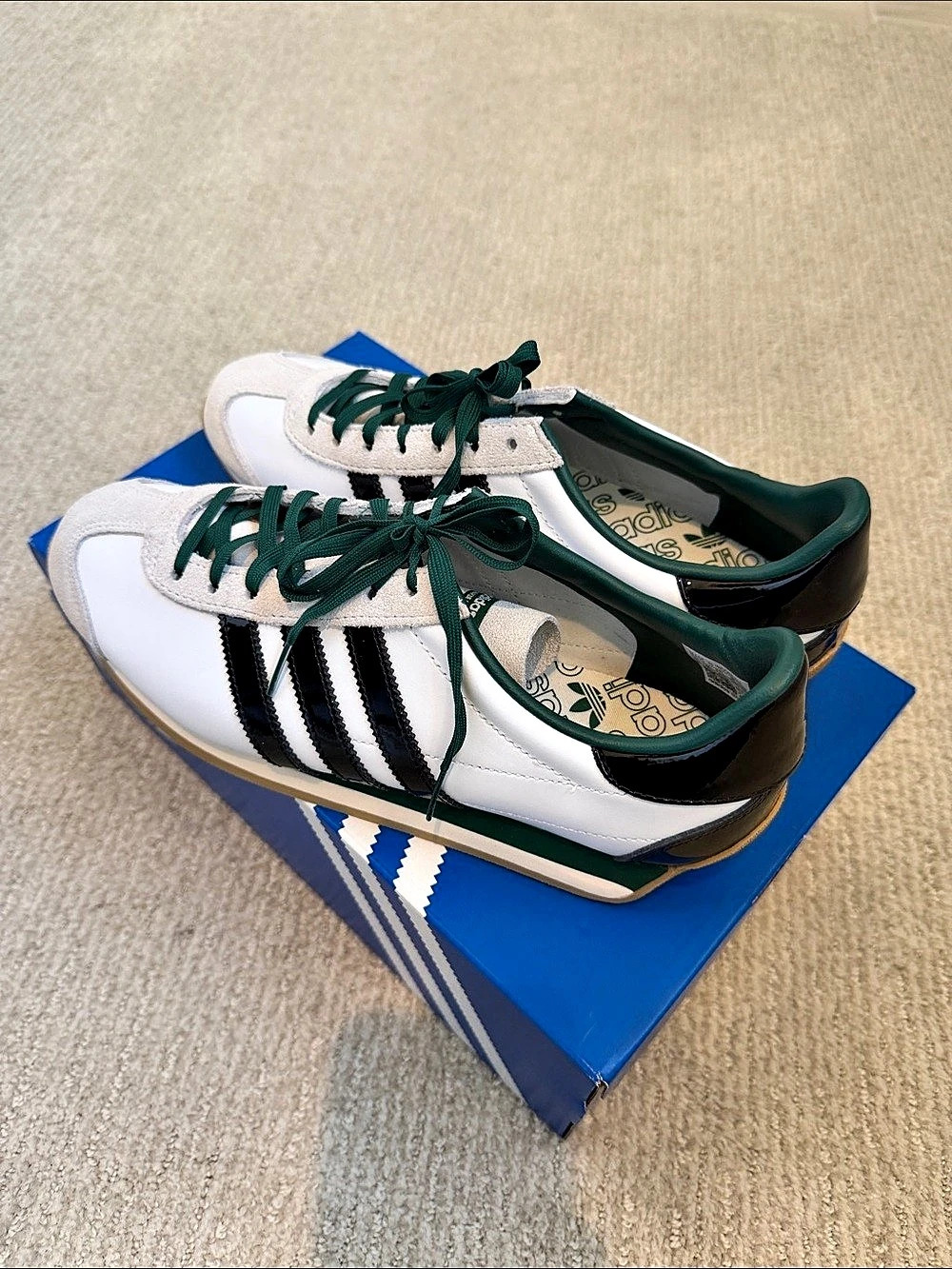Adidas Country OG W White Black Green Sneakers US 9 NIB